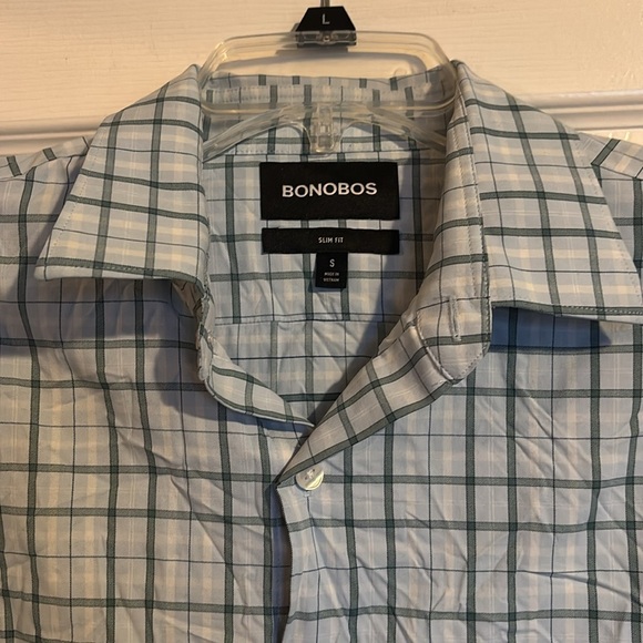Bonobos men’s blue nylon blend button down shirt size small - Picture 2 of 8